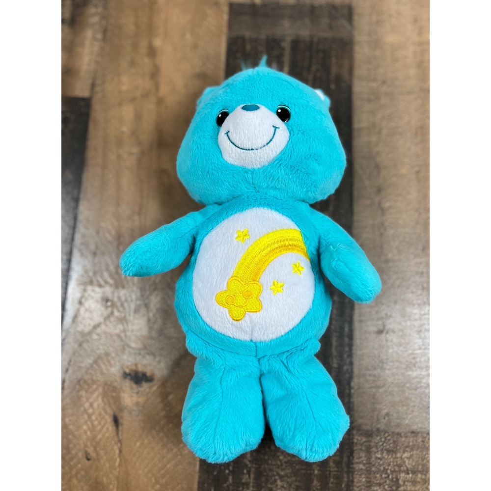 Care Bears Wish Bear Plush 2012 Hasbro Turquoise Blue Shooting Star 11 inch